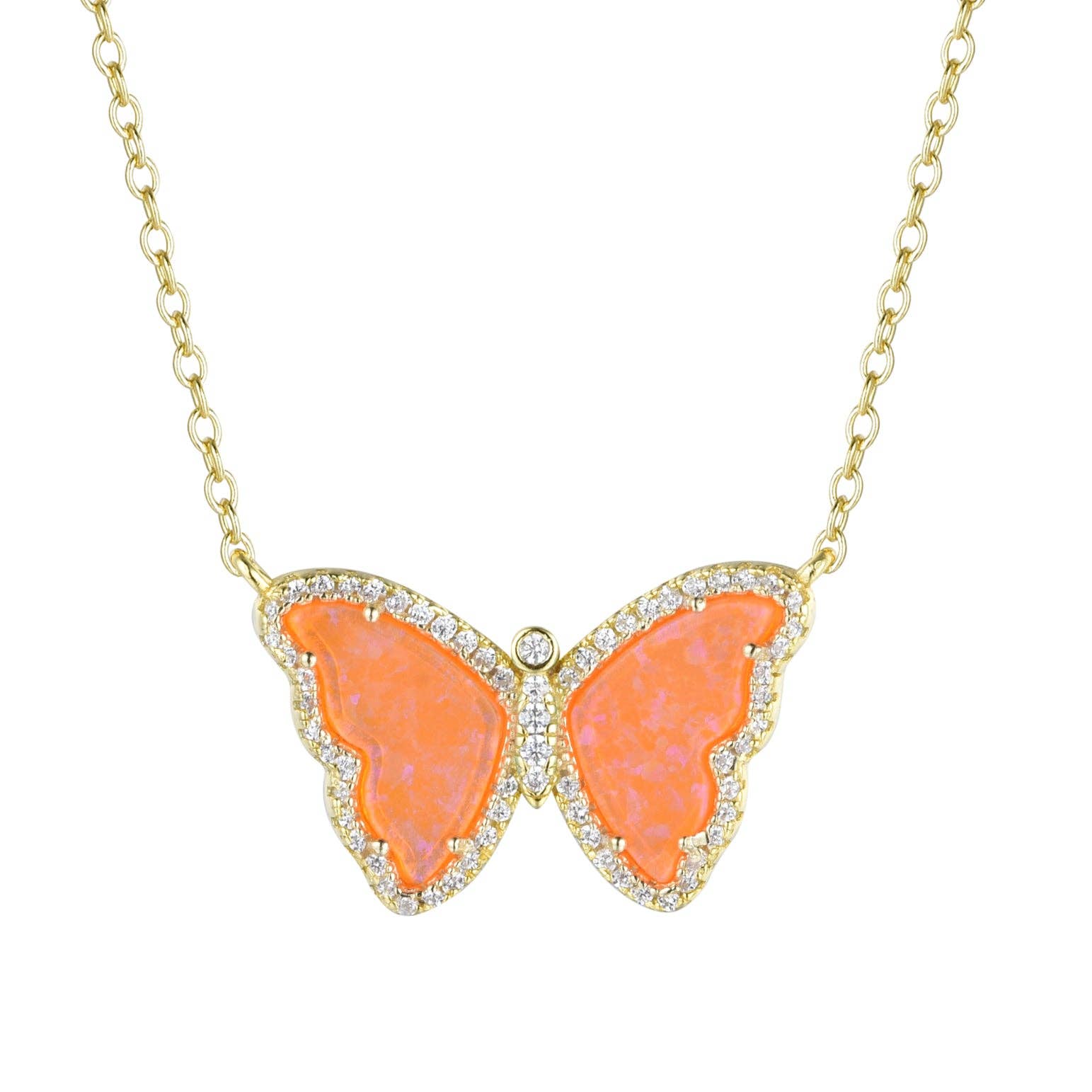 Kamaria Jewelry - Wholesale Pendant/Charm Necklace - Opal Butterfly Necklace With Crystals29