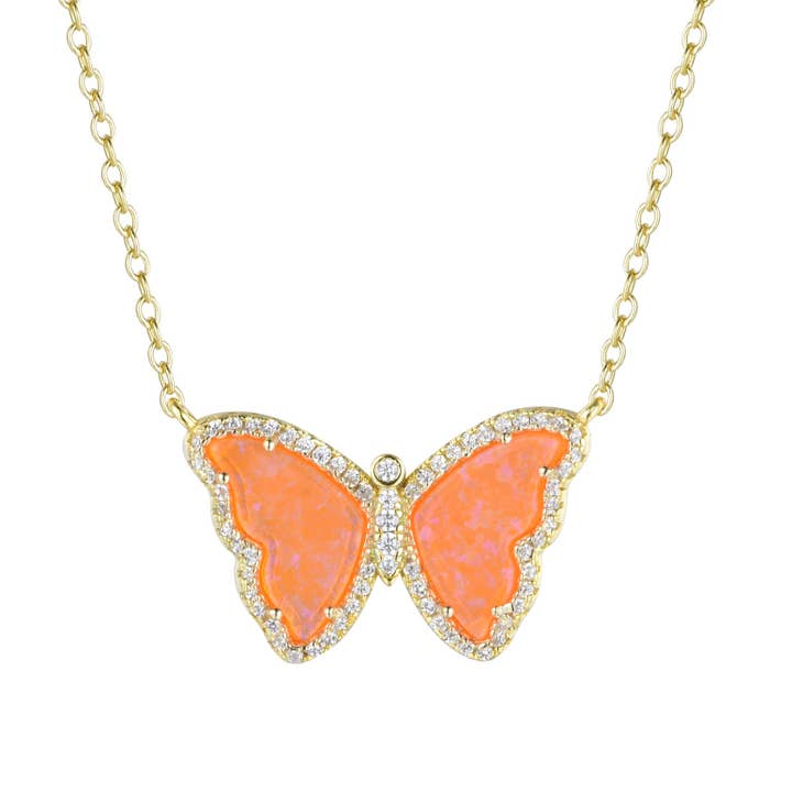 Kamaria Jewelry - Wholesale Pendant/Charm Necklace - Opal Butterfly Necklace With Crystals29