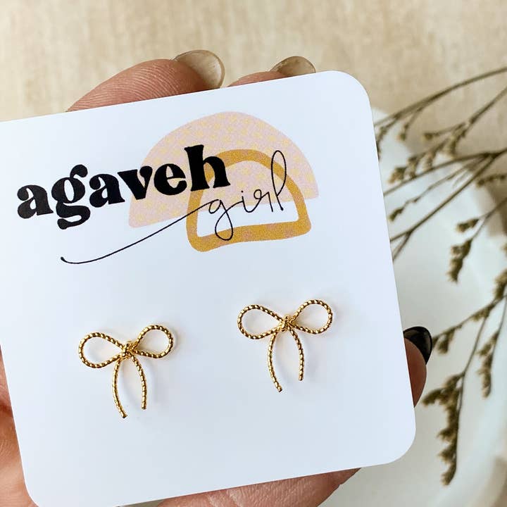 Agaveh girl - Wholesale Stud/Post Earrings - The Elle Bow4