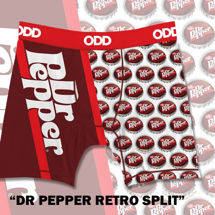 Dr Pepper Retro Split - Mens Boxer Briefs for wholesale by Odd Sox