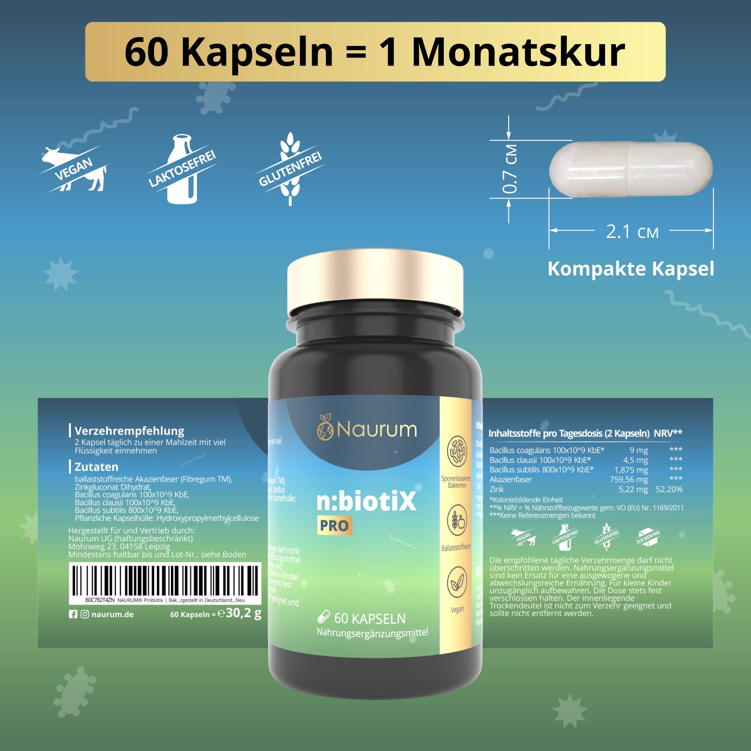Naurum – Engroshandel Kosttilskud og vitaminer – n:biotiX Pro - Sporebaserede bakteriekulturer5