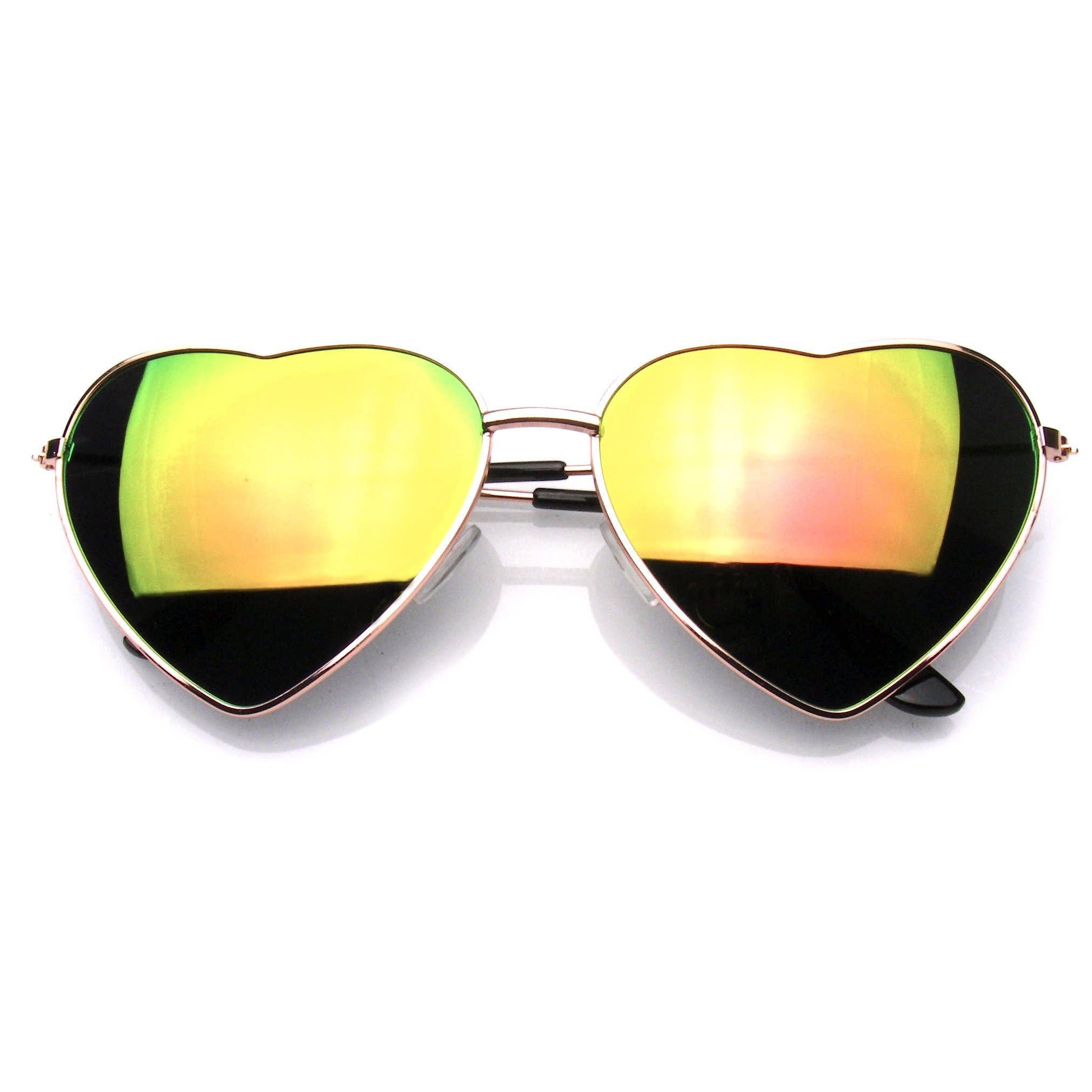 Emblem Eyewear - Wholesale Sunglasses - Women's - Cute Womens Metal Heart Shape Flash Mirrored Sunglasses2