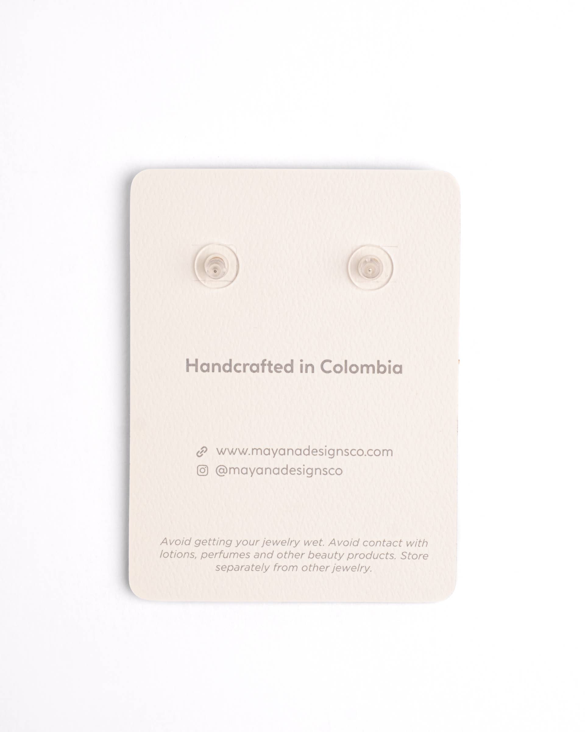 Mayana Designs Co – Brincos de argola por atacado – Brincos retangulares de arame tecido à mão (Prata/Cinza)6