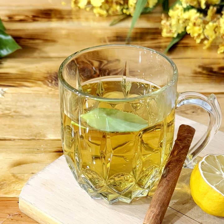 RED POMEGRANATE COLLECTION - Wholesale Coffee Mug - FIORA 13 oz Glass Mug