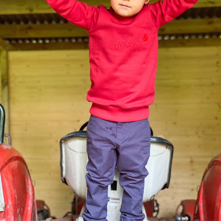 Ekologisk tröja i chili röd för wholesale av luftabong