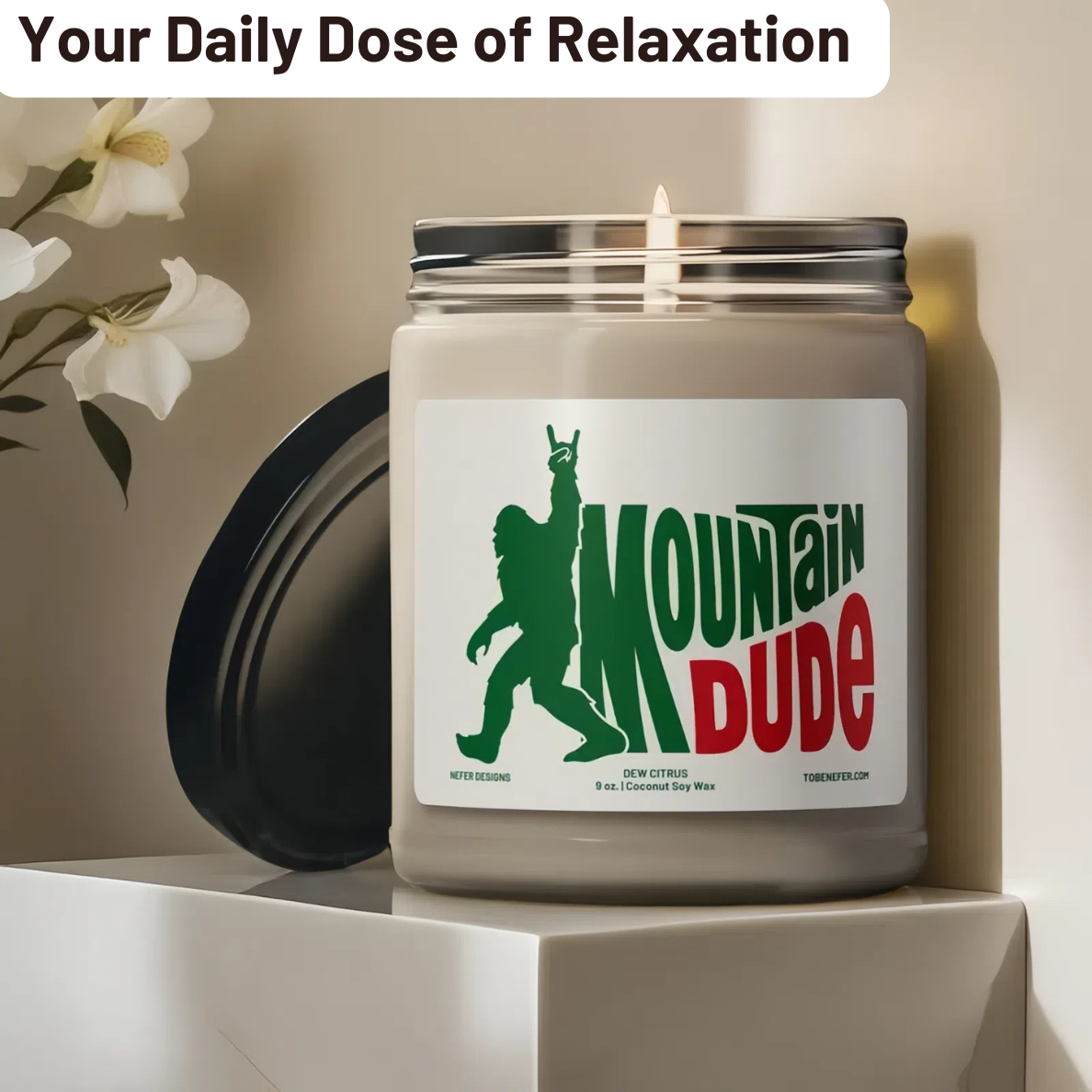 Nefer Designer Candles & Home Decor - Wholesale Jar/Filled Candle - The Mountain Dude | Hand Poured Soda Pop Soy Candle3
