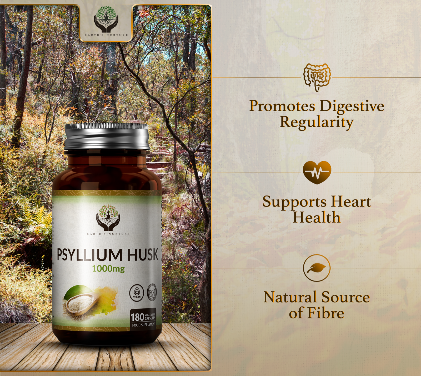 Focus Supplements - Wholesale Oral Supplement/Vitamin - Psyllium Husk (500mg) 180 Capsules6