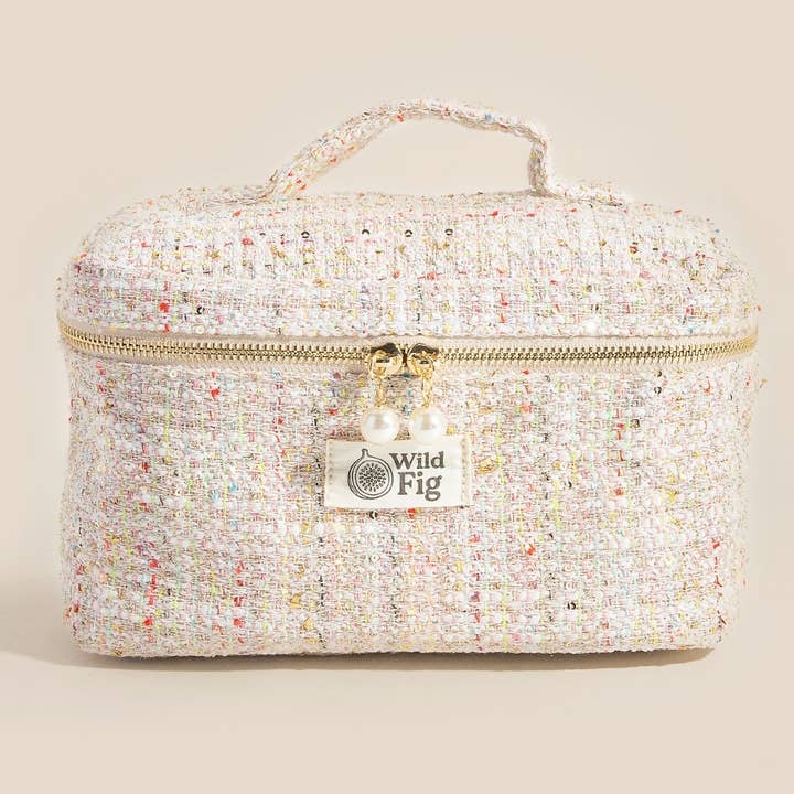 Confetti Tweed Makeup Case Cosmetic Bag for wholesale by Anarchy Street