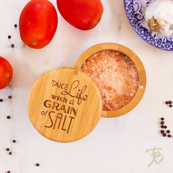 Totally Bamboo - Wholesale Salt Mill - "Take Life with a Grain Of Salt" Engraved Salt Cellar2