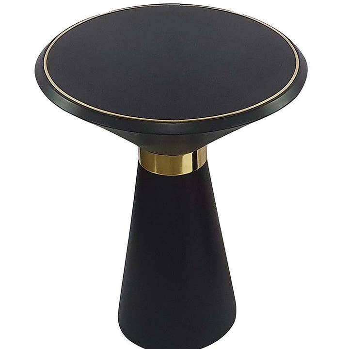 Table d'appoint ronde D18x22" noire - Noir/Or pour la vente par A&B Home Group Inc.