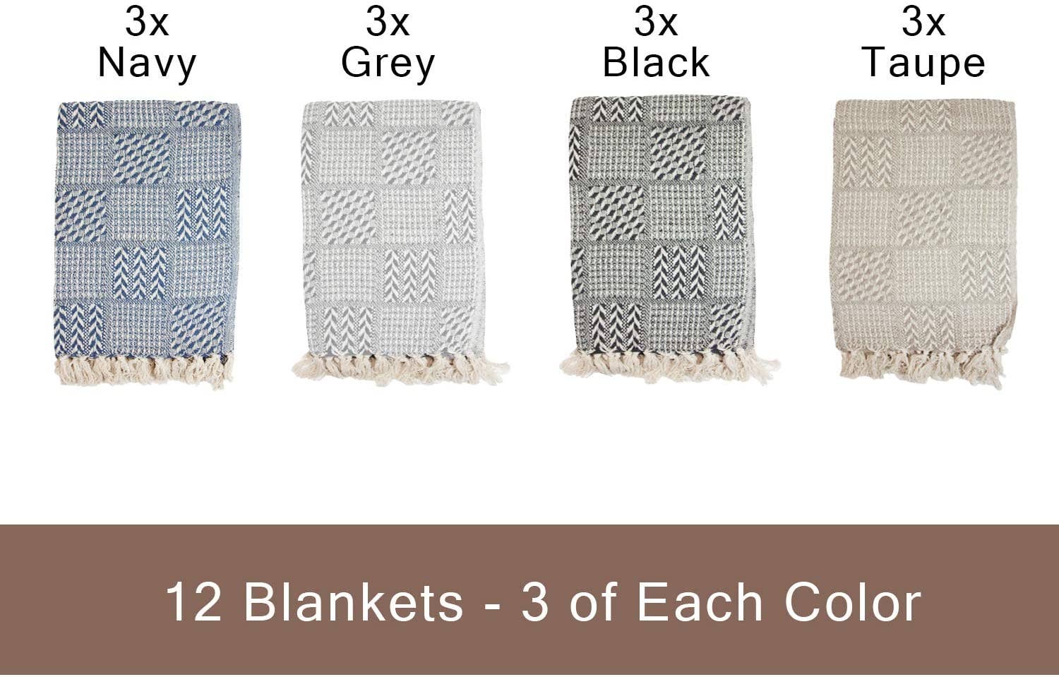 Arkwright Home - Wholesale Throw Blanket - Throw Blanket, Patterned Cotton with modern design0