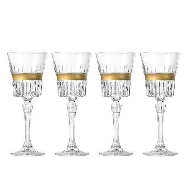 Regine Red Wine Set of Four Gold Band for wholesale by Godinger