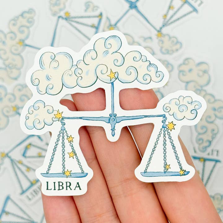 Libra Compostable Sticker for wholesale by Little Goat Studio