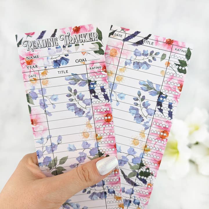 Reading Tracker Bookmark - Reading Log Bookmark - Floral for wholesale by Aphrodite Bookclub