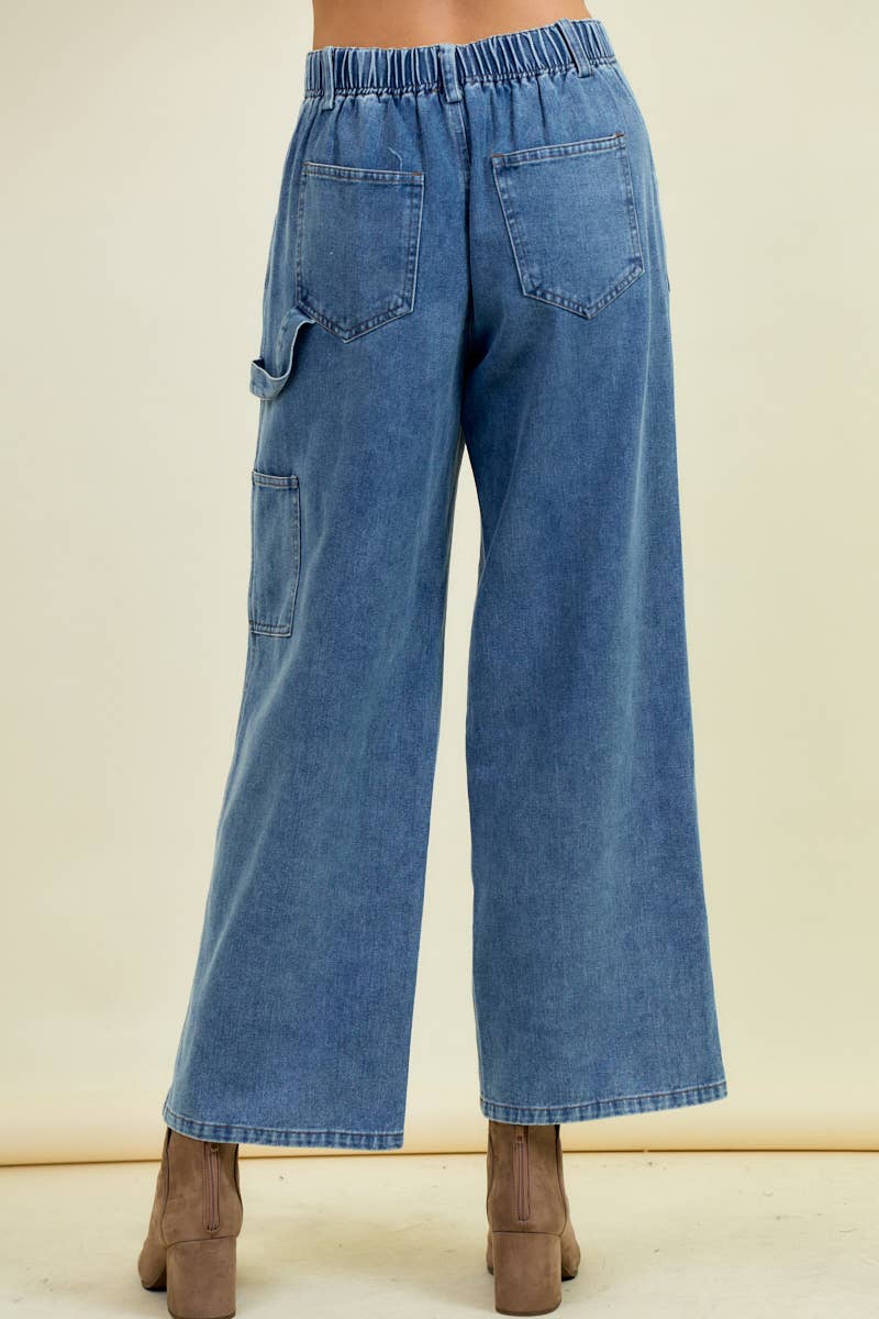 Relaxed Straight Fit Denim Carpenter Pants - 8843P for wholesale on Faire2