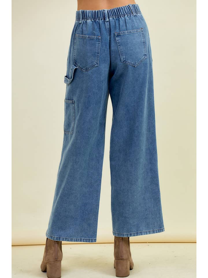 Relaxed Straight Fit Denim Carpenter Pants - 8843P for wholesale on Faire2