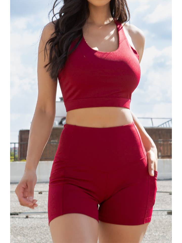 Color 5 - Wholesale Activewear Set - Women's - Active wear set crop top with shorts work out yoga set 6