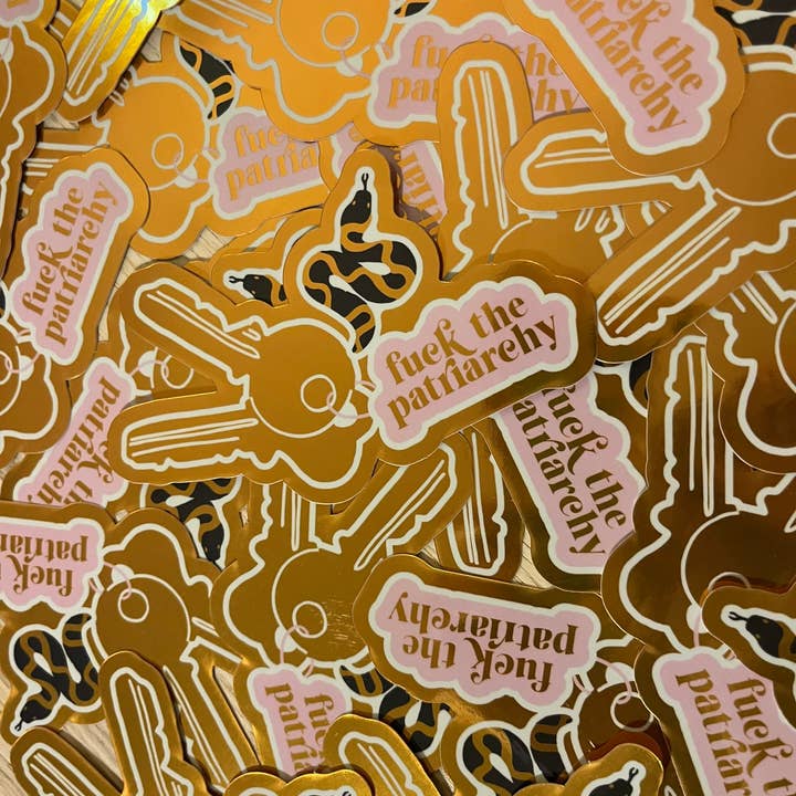 Fuck the Patriarchy Keychain Vinyl Sticker / for wholesale by Lydia Southgate