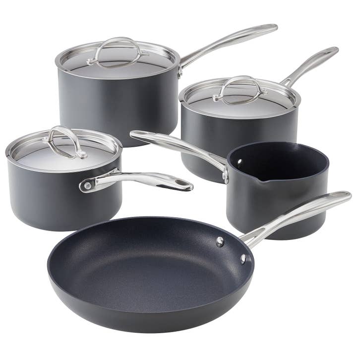 Stellar Hard Anodised, 5 Piece Saucepan Set, Non-Stick for wholesale by Stellar