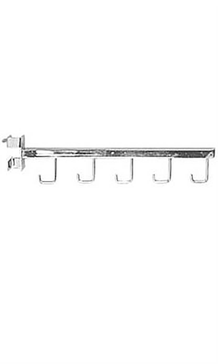 Store Supply Warehouse - Wholesale Retailer Display - Accessories - Straight Clamp-On J-Hook Chrome Clothing Rack Add-On Arm0