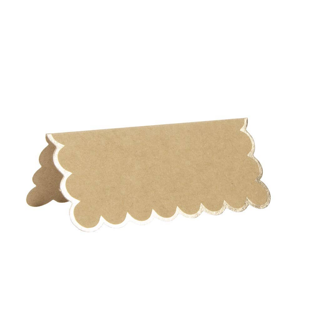 Tim&Puce Factory - Vente Serviettes jetables - MARQUE PLACES FESTONNES KRAFT ET OR X 8PCS0