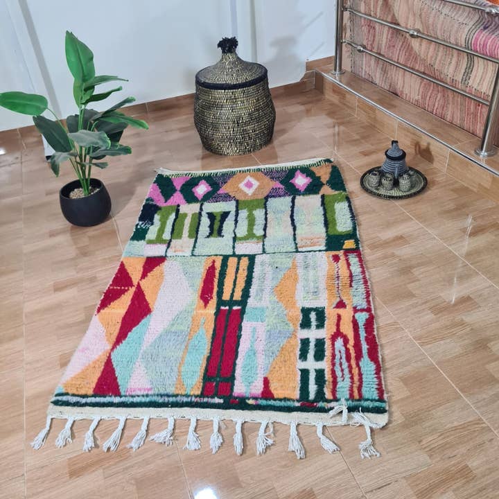 Handgeknoopte Beni Ourain Wol Vloerkleed 200× 300 cm 709 voor wholesale door Maroccarpets Poufs and pillows wholesale +31648976894