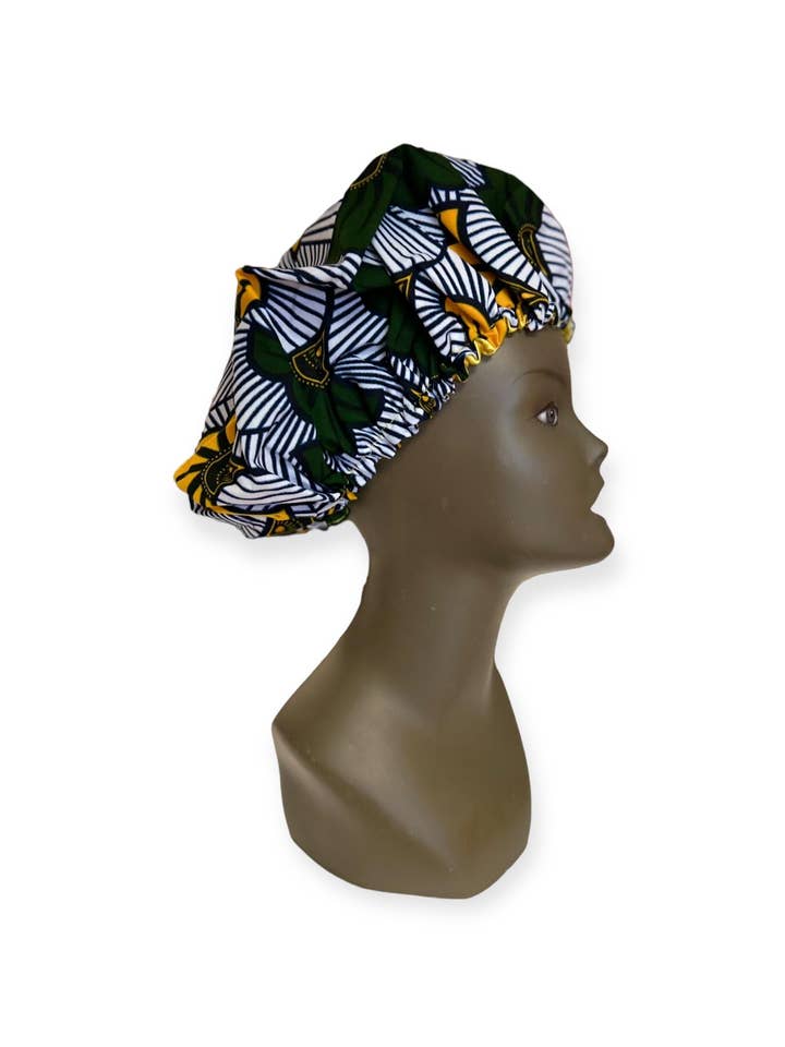 Boné de cabelo ajustável de cera de algodão com forro de cetim por atacado de Esancyel cosmetics