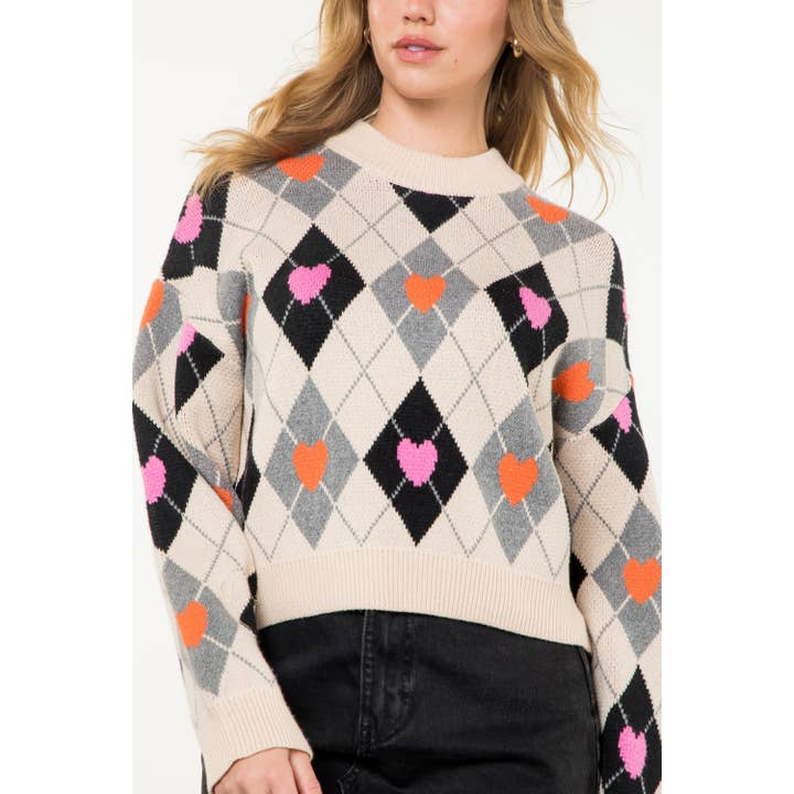 CREAM Argyle Pattern Knit Sweater for wholesale on Faire