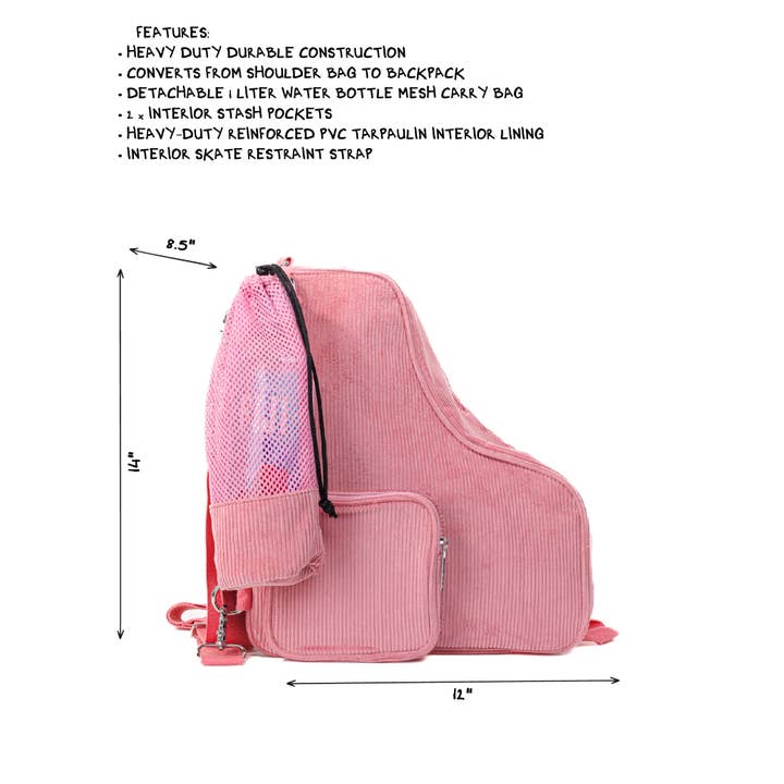 Fydelity - Wholesale Backpack - Women's - Roller Skating Backpack Skate Shoulder Bag | Durable Pink7