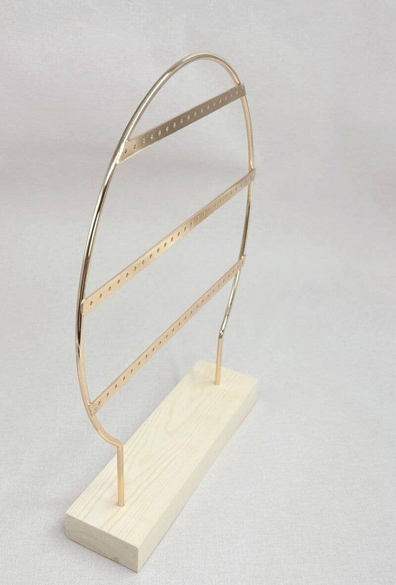 golden Wood and Metal Earring Display for wholesale on Faire1
