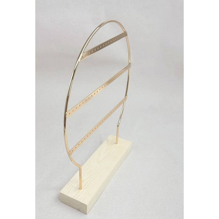 golden Wood and Metal Earring Display for wholesale on Faire1