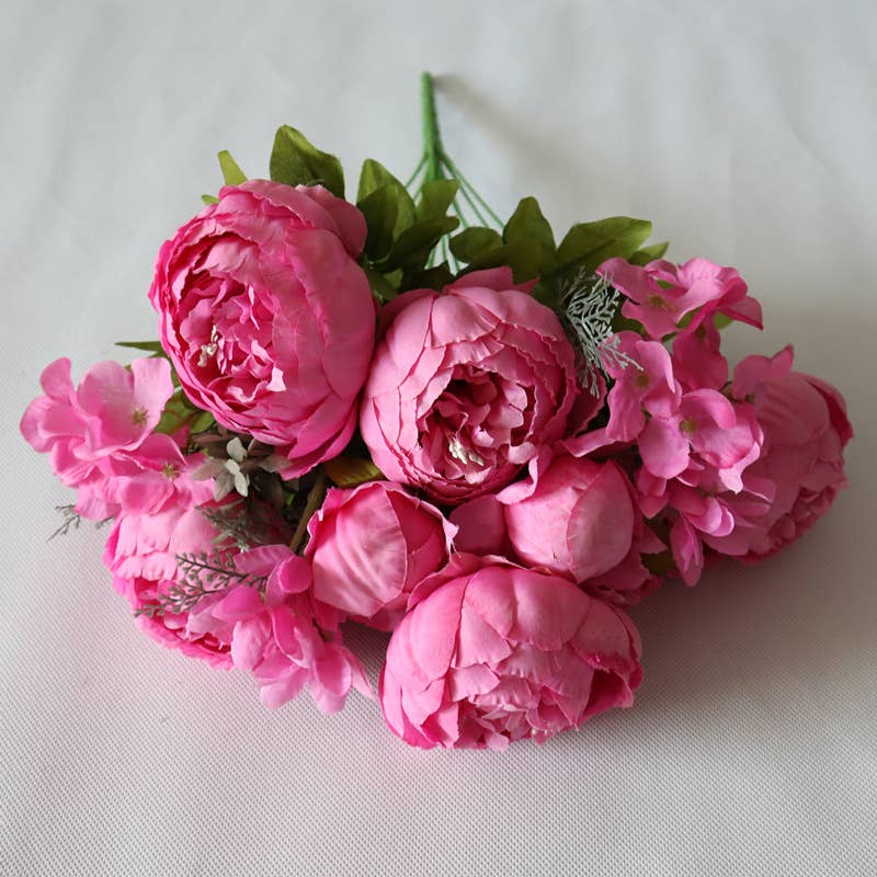Sweet Home Deco - Vendita all'ingrosso Fiori finti - Bouquet di peonie in seta super morbide da 46 cm1