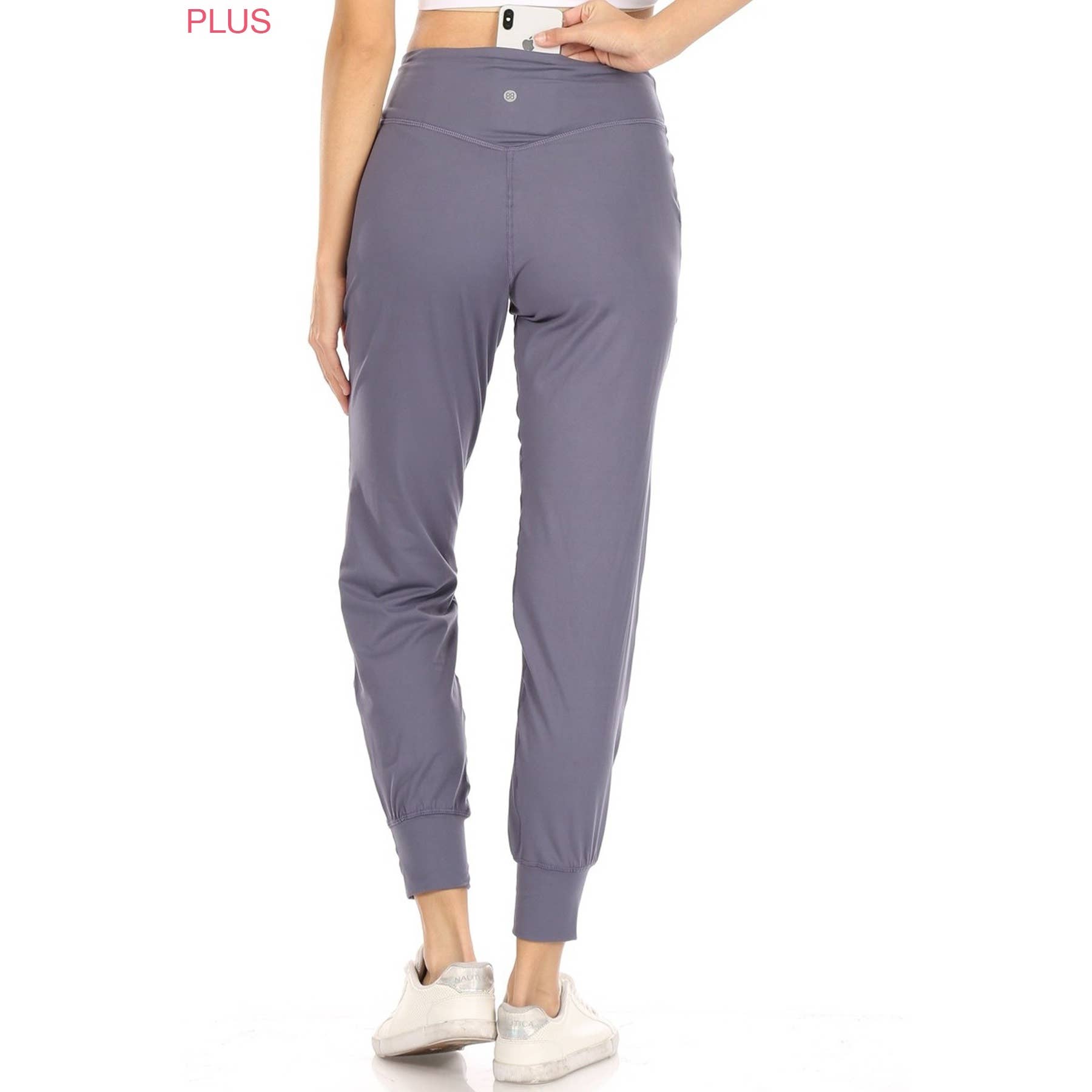 Leggings Depot – calças de treino - Mulher por atacado – Joggers com bolso traseiro plus size slim fit2