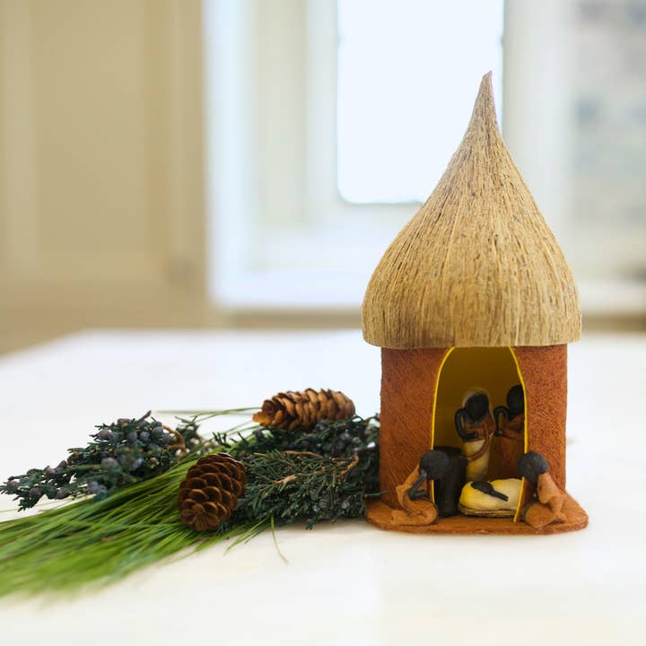 Ornaments 4 Orphans - Wholesale Nativity Scene Decor - Bark Cloth Hut Nativity