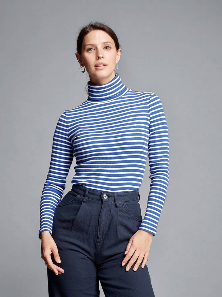 Striped Cotton Roll Neck for wholesale by Lavender Hill