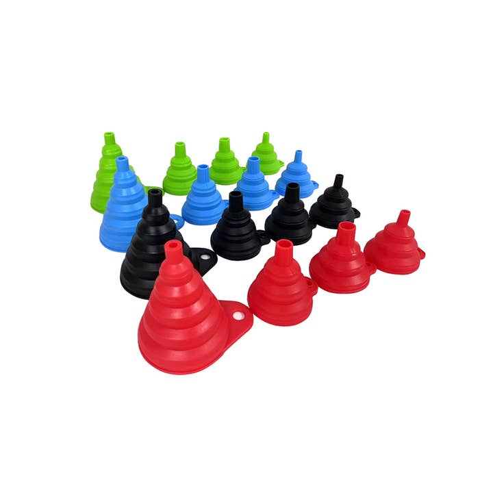 Vigor Path – Großhandel Trichter – Satz von 4 zusammenklappbaren Silikon-Küchentrichtern - von X-Klein bis Groß für einfachen Flüssigkeitstransfer, lebensmittelechte Silikon-Gadgets (Schwarz)6