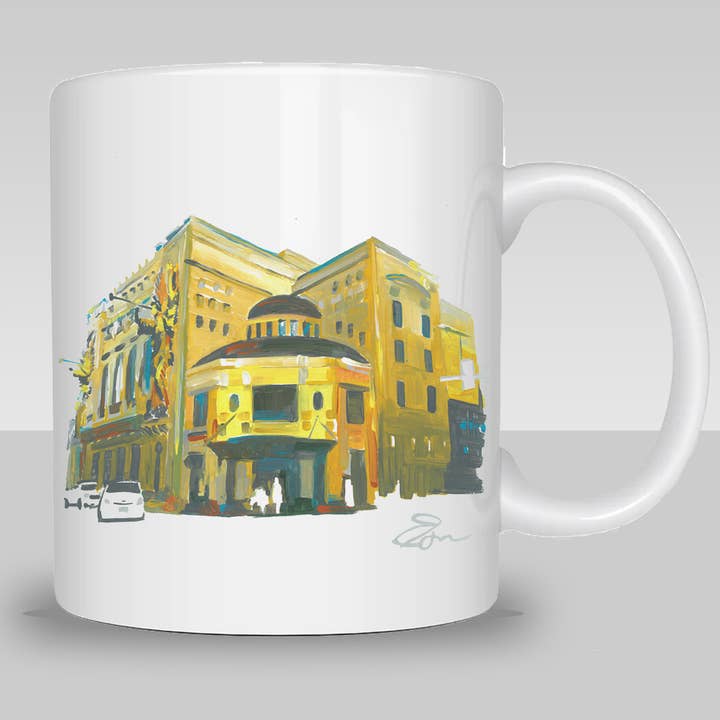 Fort Worth – Tasse à café Bass Performance Hall pour la vente par Eric Hanson Artwork