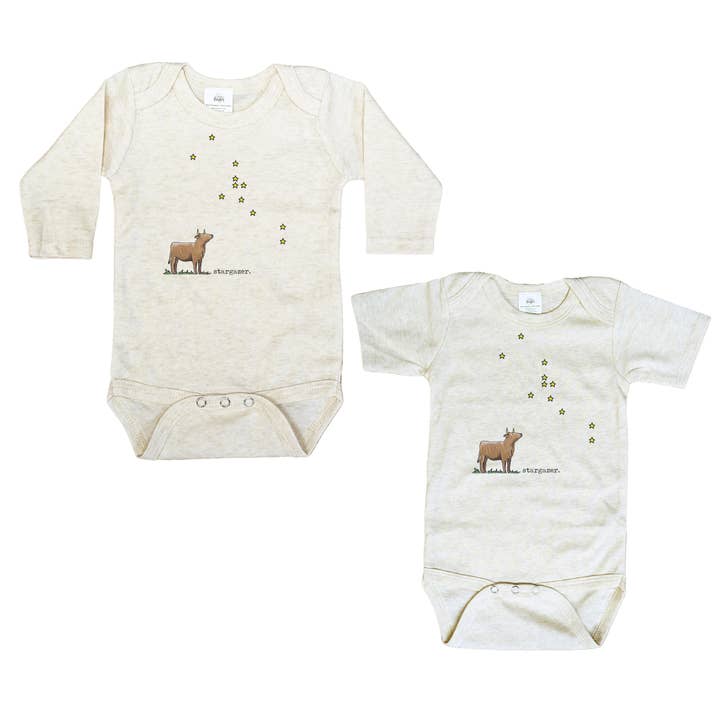 "Stargazer" Cow Baby Clothing Western Apparel Kids bodysuit for wholesale by Barefoot Baby