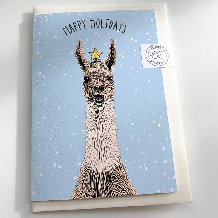 Oliver Stockley - Wholesale Christmas Card - Holiday Llama Card1