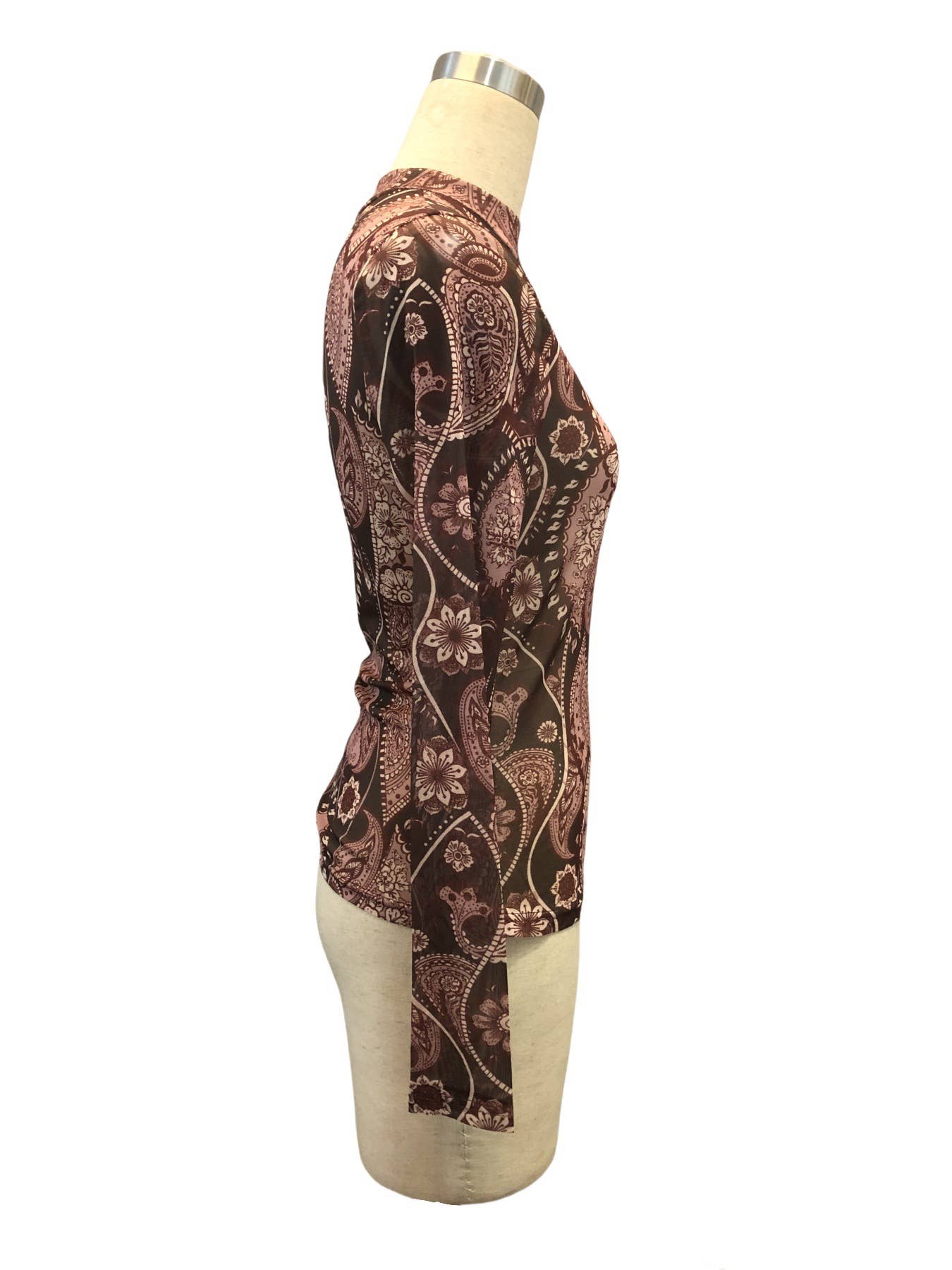 Bild Färg Paisleymönstrad meshtopp för wholesale på Faire2