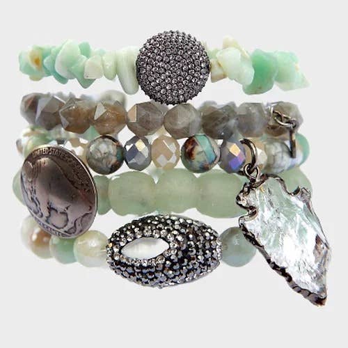 Spring Green Stack Bracelet for wholesale by HEATHER FORD