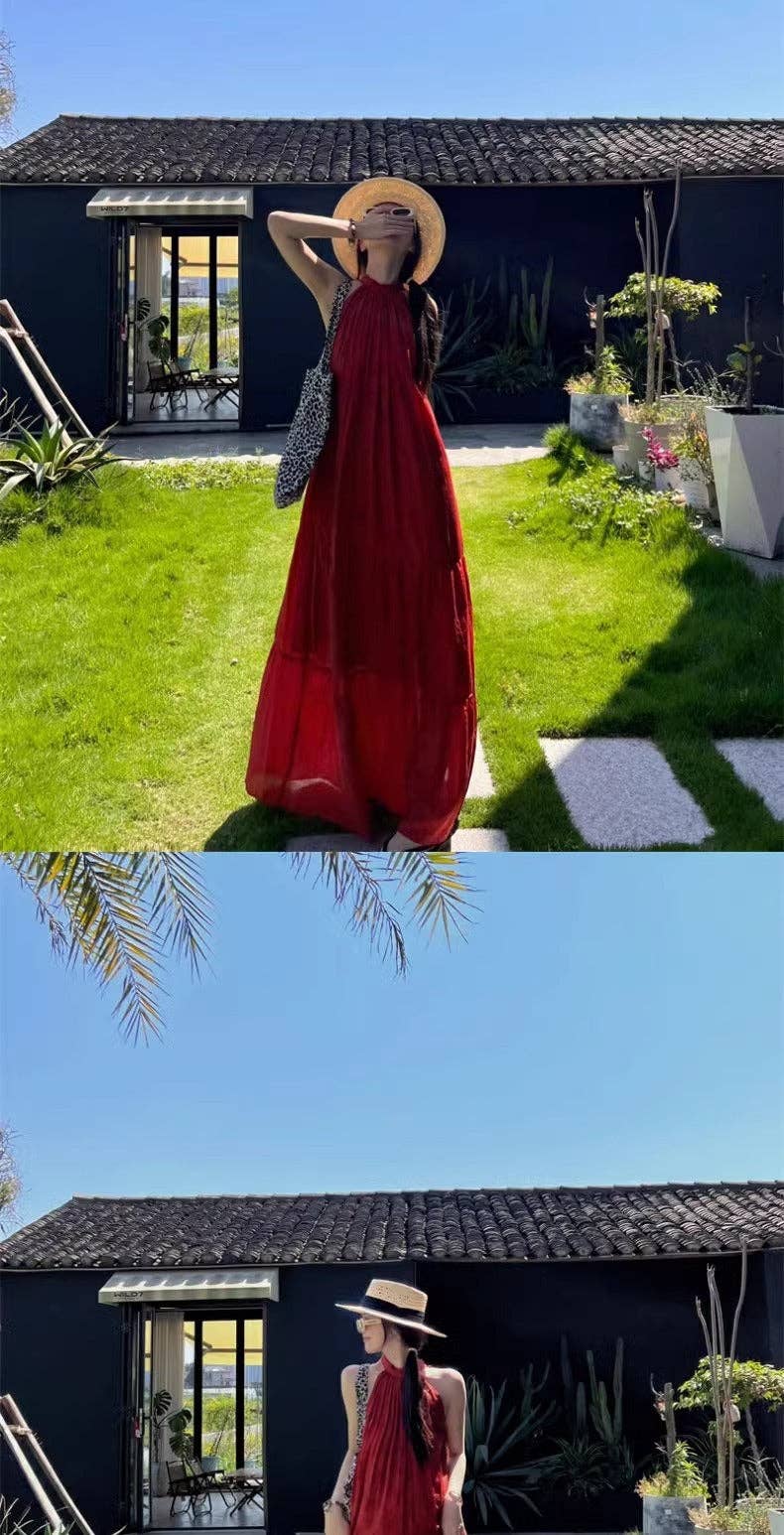 Rouge Robe rétro chinoise moderne printemps 25 chic en vente sur Faire9