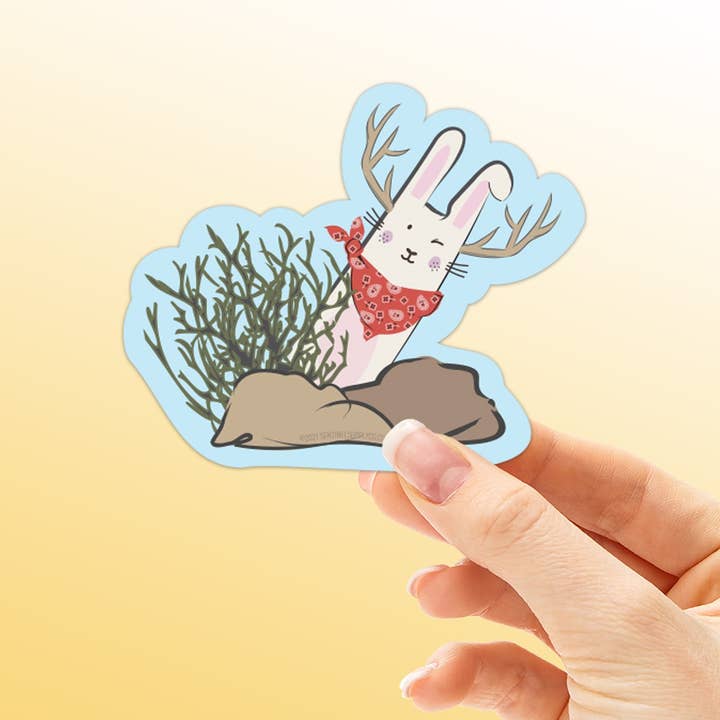 Cute Jackalope Decal - Sagebrush Western Bumper Sticker for wholesale by Sentinel Supply