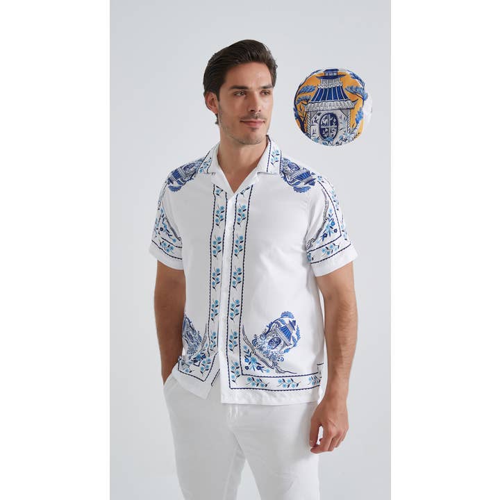 Chemisette à motifs en coupe droite pour la vente par Yves Enzo