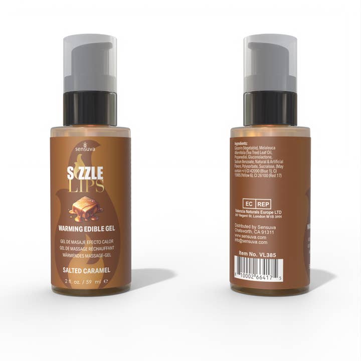 Sensuva - Wholesale Personal Lubricant - Sizzle Lips Salted Caramel Warming Gel 2 fl.oz. Bottle1