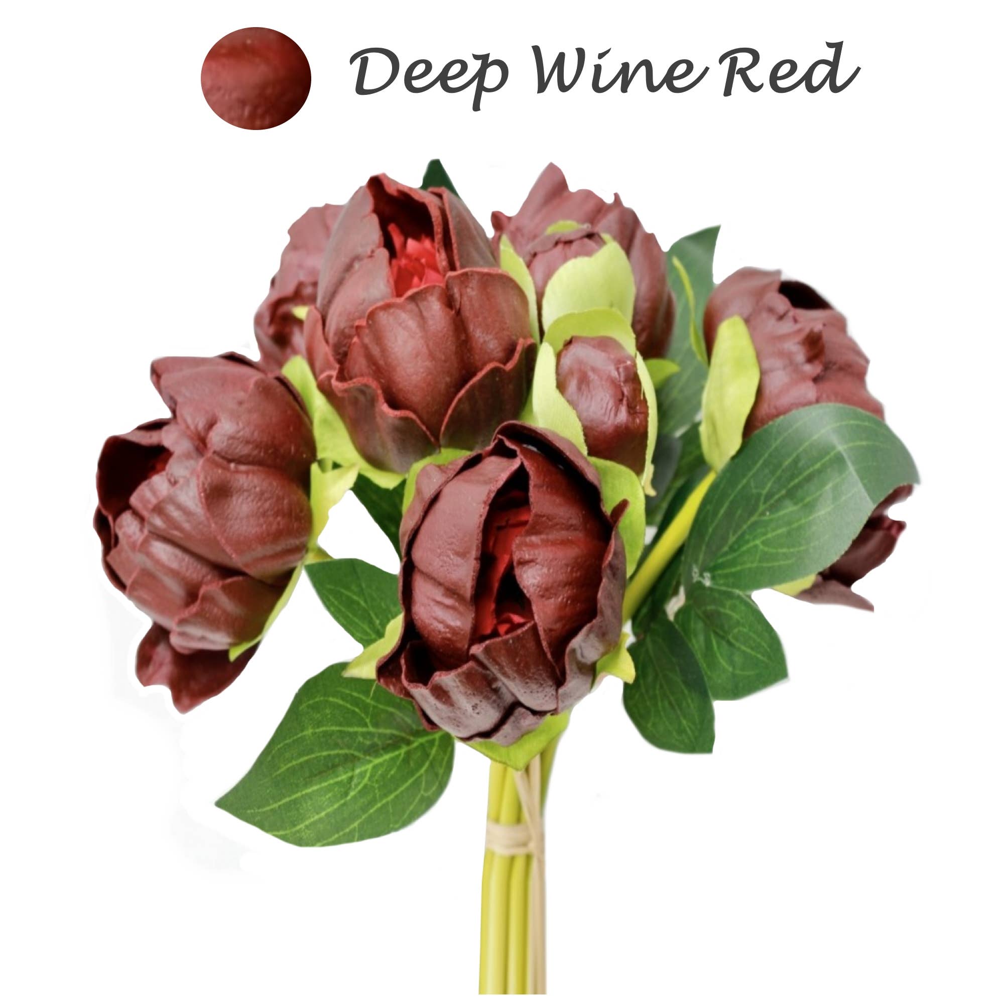 Angel Isabella – Flores artificiais por atacado – Ramo de Peónias artificiais de toque real de 10,5" - 8 flores e botões18