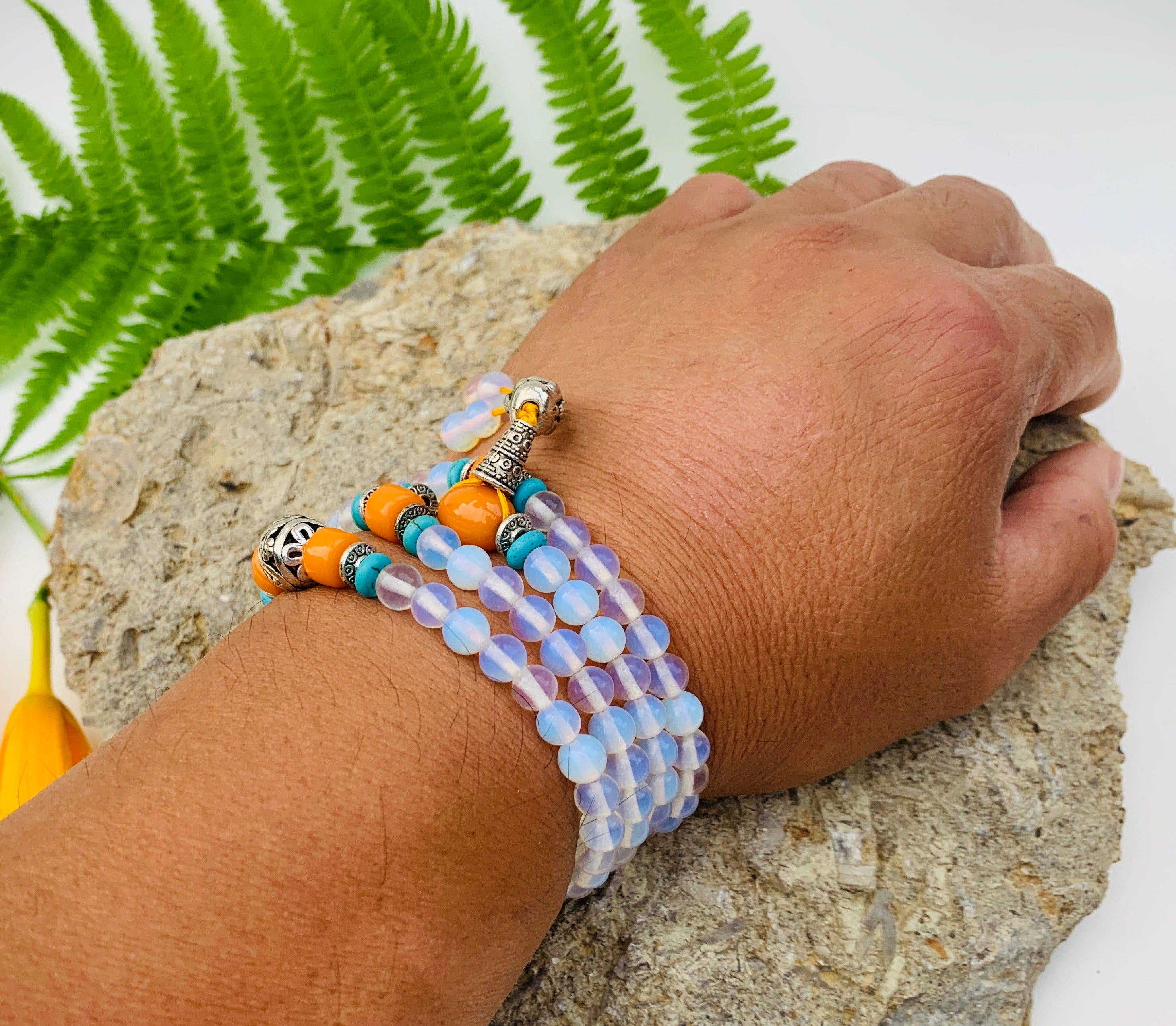 Lungta Imports - Wholesale Prayer Beads Necklace - Tibetan Buddhist Mala / Rosary 108 Glass Beads7