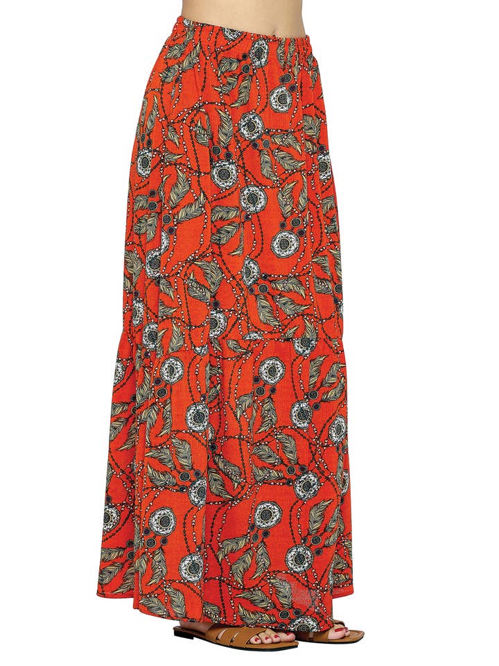 Yak & Yeti - Wholesale Skirt - Women's - SALE Skirt Floral Dreamcatcher Loose Fit