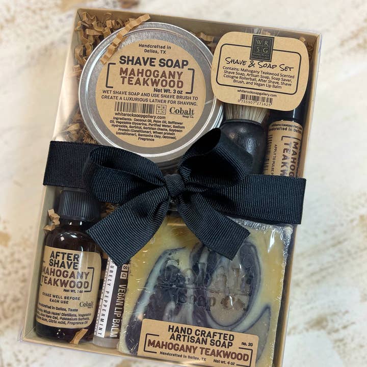 White Rock Soap Gallery - Wholesale Bath & Body Set - Men's - Cobalt Shave & Soap Gift Set