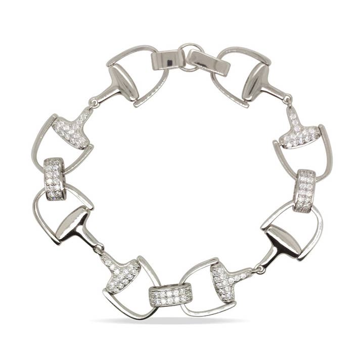 BRACCIALE S/S & CZ SET SNAFFLE per la vendita all'ingrosso da parte di Mountain Creek Jewellery